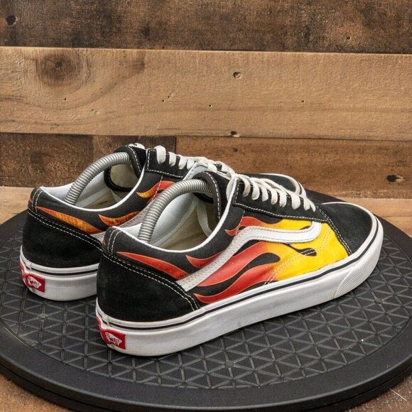VANS OLD SKOOL FLAMES PRINT MENS ATHLETIC SHOES RETRO SNEAKERS LOW SIZE 10 - Picture 8 of 9